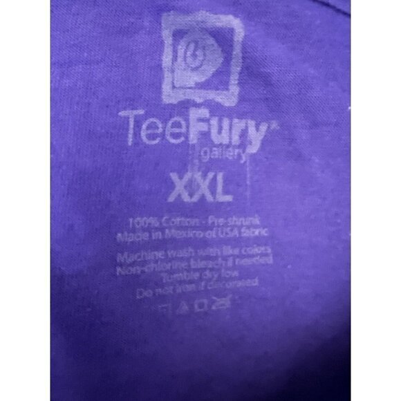 Teefury Zelda Purple Graphic T-Shirt 2XL Princess Fairytale Cotton Stretch New - Picture 4 of 4